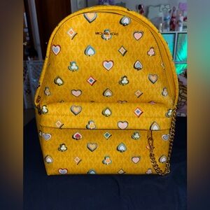 Michael Kors Heart and Diamond Yellow Backpack